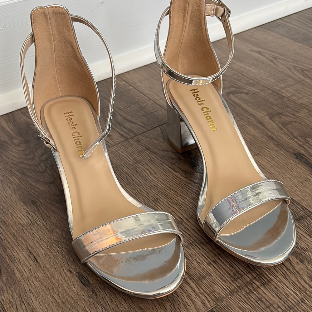 Silver Strappy Sandals